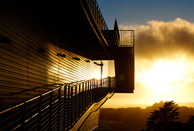 Photo of the Ray and Dagmar Dolby Regeneration Medicine Building at Sunset. Links to Gifts of Appreciated Securities. securities.jpg